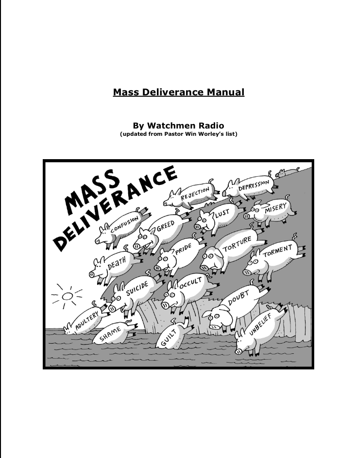 A black and white image of mass deliverance manual