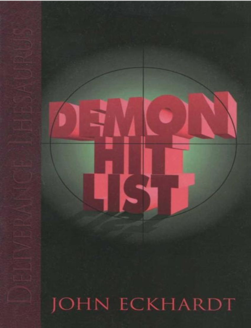 A book cover with the words demon hit list in red.