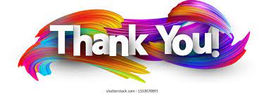 A colorful thank you sign with the word " thank you ".