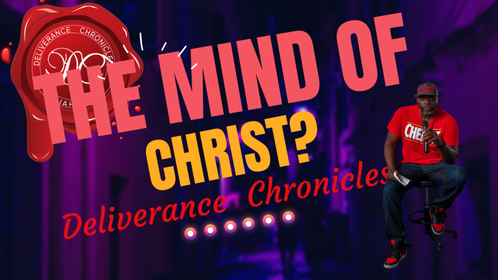 A picture of the word " the mind of christ ?" with a red and black background.